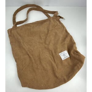 Fancy Forest Kalidi Tote Bag Brown Corduroy Lined Zipper Double Handle READ